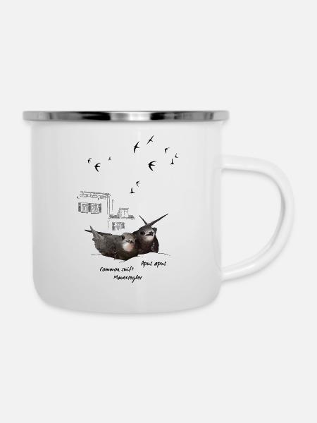Mauersegler - Emaille-Tasse - Weiß