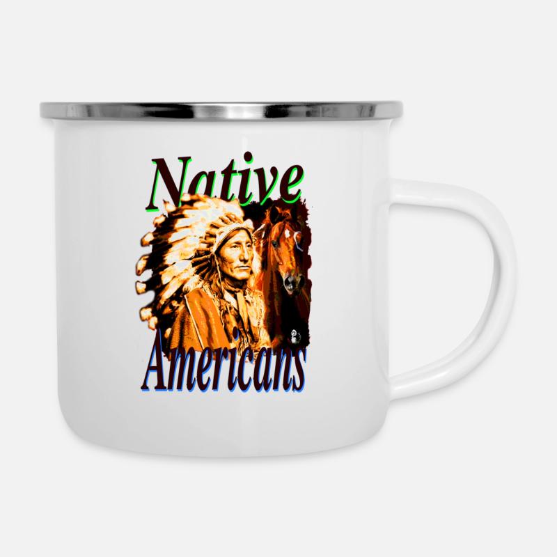 Native Americans 2 - Emaille-Tasse - Weiß