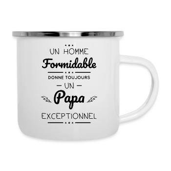 Un homme formidable donne un papa exceptionnel - Tasse émaillée - blanc - Droite