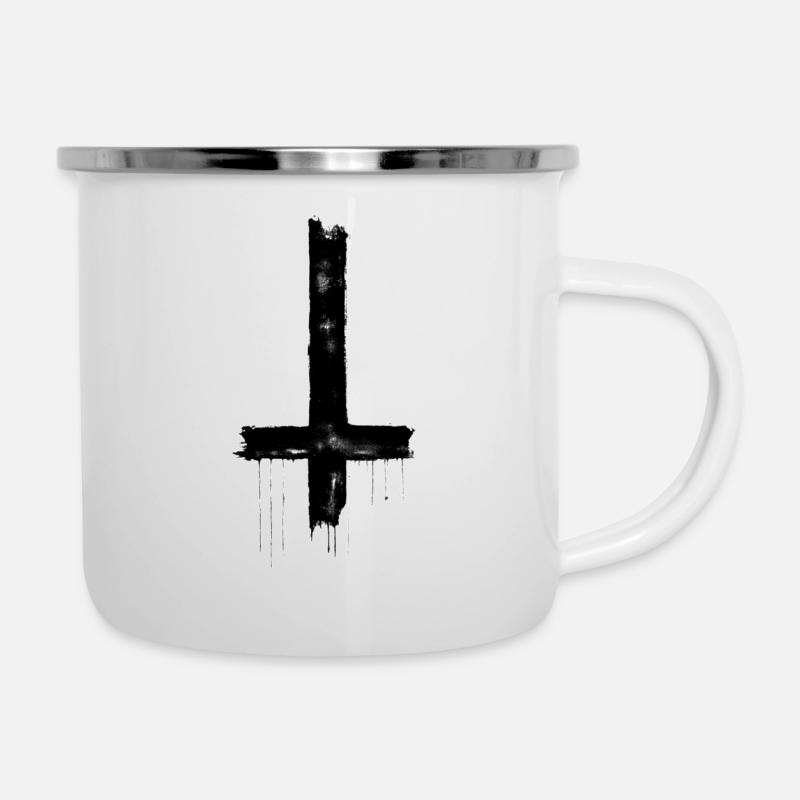 Reverse Cross Trash Polka Style - Camper Mug - white