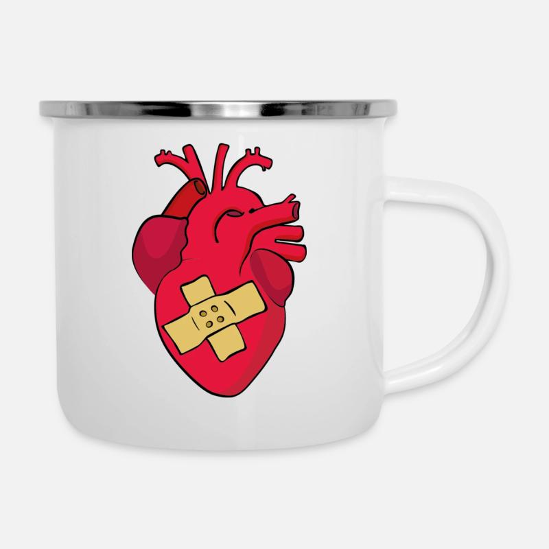heart patch - Camper Mug - white