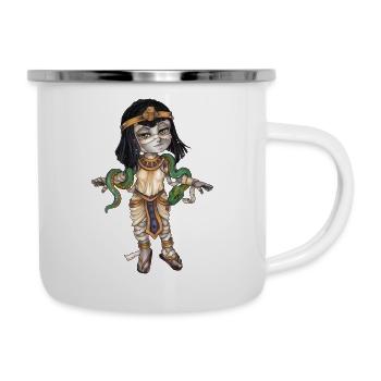 Süße Mumie im Manga Style Halloween Geschenkidee - Emaille-Tasse - Weiß - Rechts