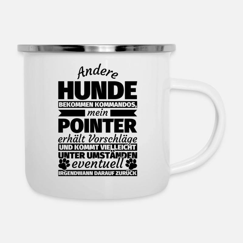 Pointer Hund Geschenke - Emaille-Tasse - Weiß