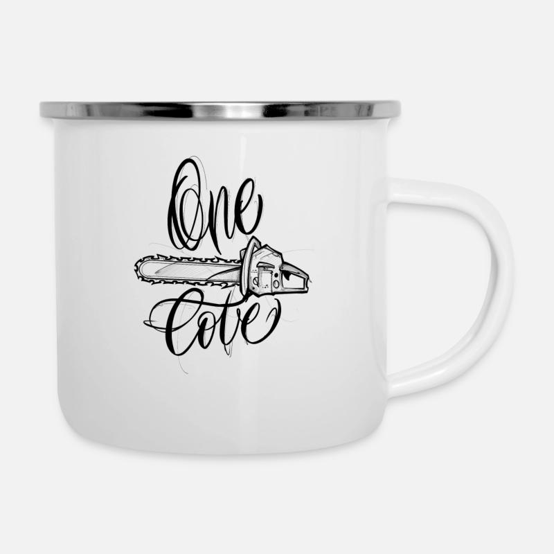 OneLove in schwarz - Emaille-Tasse - Weiß