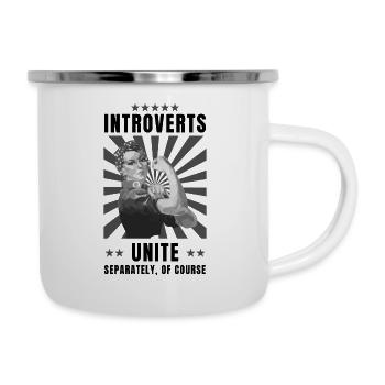 Agoraphobia introverts unite - Emaille-Tasse - Weiß - Rechts