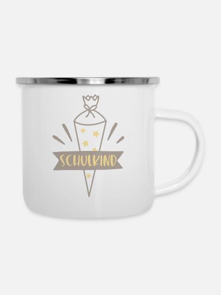 Schultüte Schulkind Sterne - Emaille-Tasse - Weiß