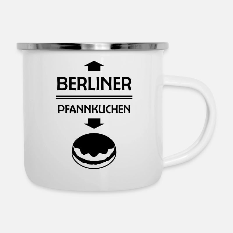 Berliner Pfannkuchen - Emaille-Tasse - Weiß