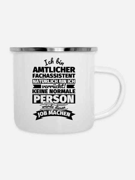Amtlicher Fachassistent Geschenke - Emaille-Tasse - Weiß