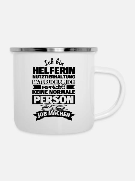 Helferin Nutztierhaltung Geschenke - Emaille-Tasse - Weiß