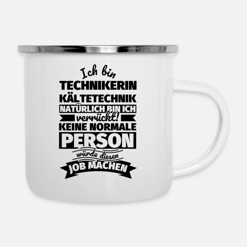 Technikerin Kältetechnik Geschenke - Emaille-Tasse - Weiß