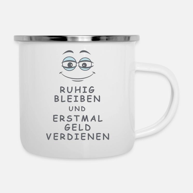 Geld verdienen - Emaille-Tasse - Weiß