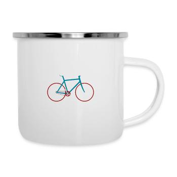 Endlich Rentner Zeit Fürs Fahrrad - Radsport - Emaille-Tasse - Weiß - Rechts