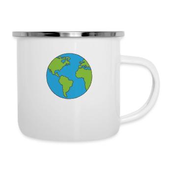 Ich bin Einer von 8 000 000 000 Acht Milliarden - Emaille-Tasse - Weiß - Rechts