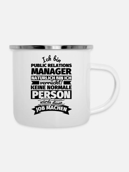 Public Relations Manager Geschenke - Emaille-Tasse - Weiß