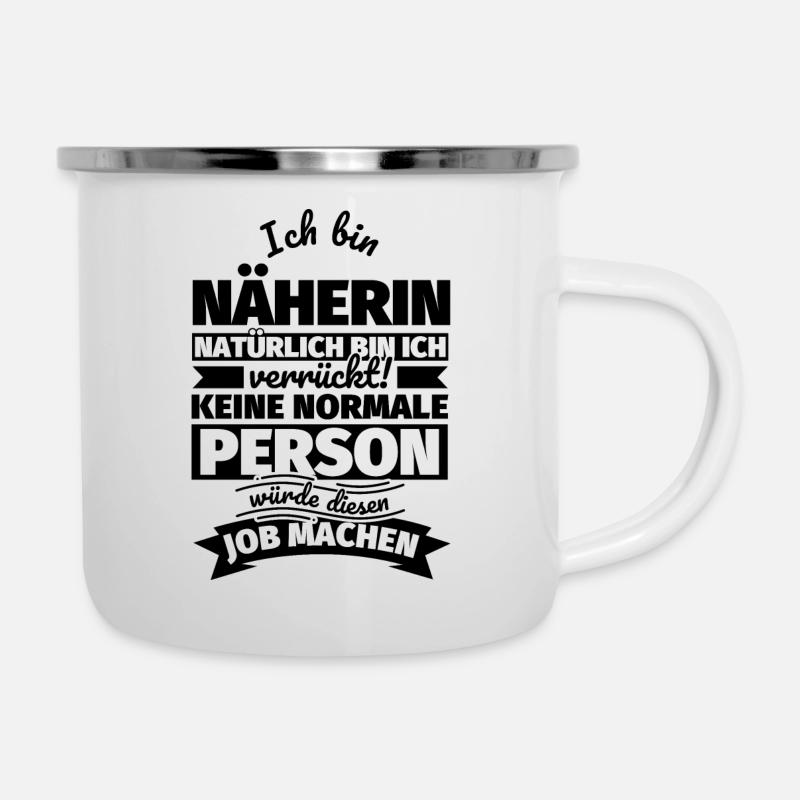Näherin Geschenke - Emaille-Tasse - Weiß