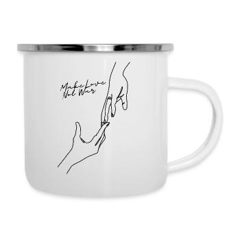 Make Love Not War - Emaille-Tasse - Weiß - Rechts