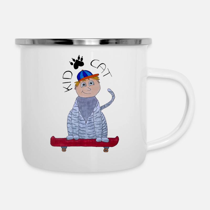 KidCat - Emaille-Tasse - Weiß