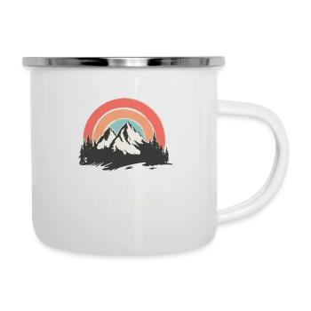 Nur Wegen Dem Kaiserschmarrn Hier Retro Berge - Emaille-Tasse - Weiß - Rechts