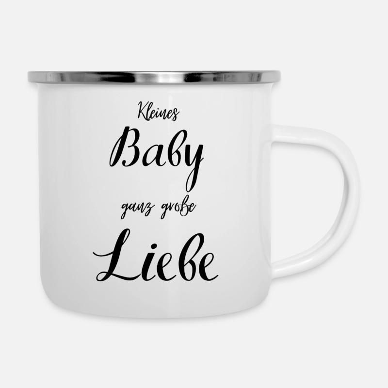 Kleines Baby große Liebe - Emaille-Tasse - Weiß