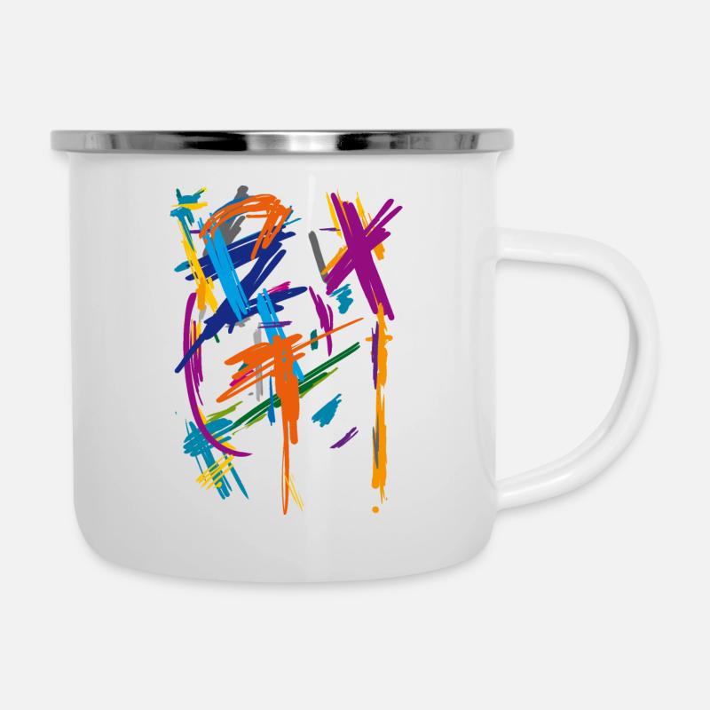 Kunst - Emaille-Tasse - Weiß
