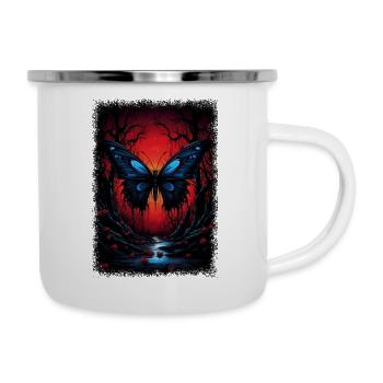 mignon humour tendance drôle citation papillon - Tasse émaillée - blanc - Droite