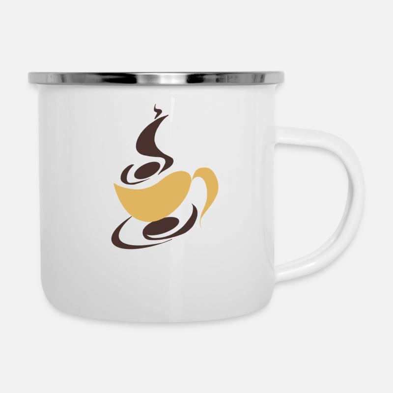 Café - Tasse émaillée - blanc