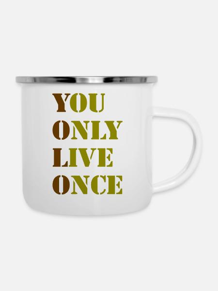 YOLO 4 - Emaille-Tasse - Weiß