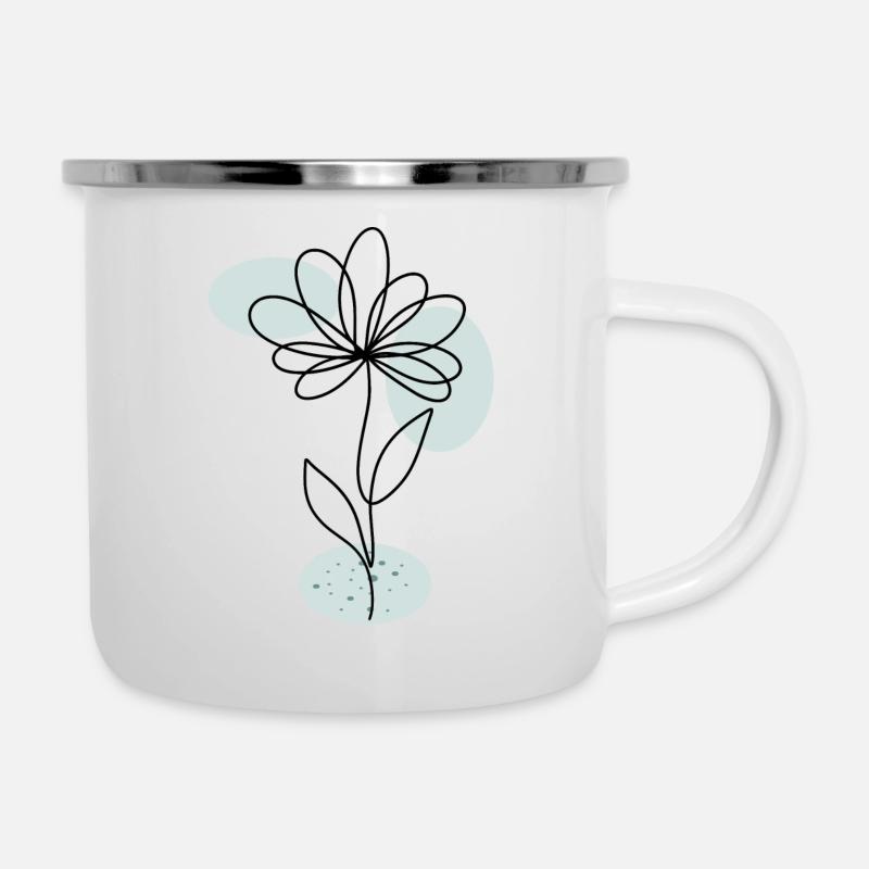 Fleur boho art moderne - Tasse émaillée - blanc