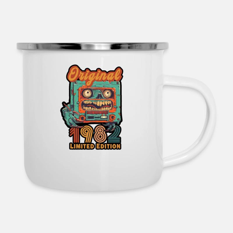 Original 1982 anniversaire édition limitée cassette - Tasse émaillée - blanc