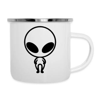 Außerirdischer - Emaille-Tasse - Weiß - Rechts