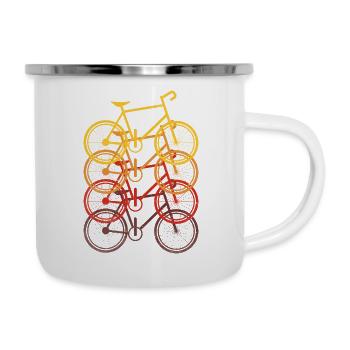 Vélo rétro - Tasse émaillée - blanc - Droite