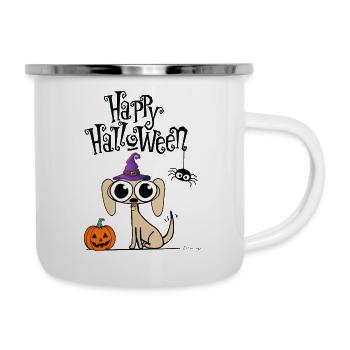 Happy Halloween - Emaille-Tasse - Weiß - Rechts