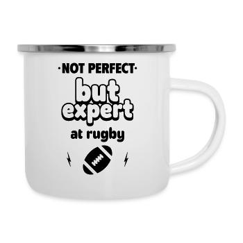 Expert du rugby - Tasse émaillée - blanc - Droite