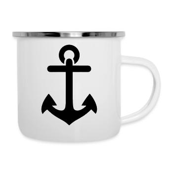 Anker - Emaille-Tasse - Weiß - Rechts