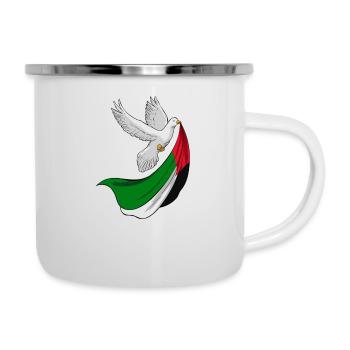 Free Palestine Design – Déclaration pour la paix - Tasse émaillée - blanc - Droite