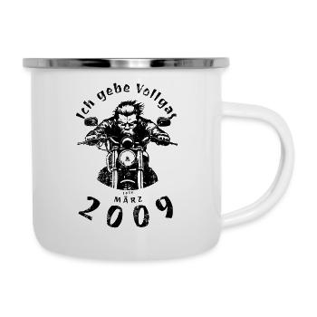 16ème anniversaire Je tourne à plein régime depuis 03/2009 - Tasse émaillée - blanc - Droite