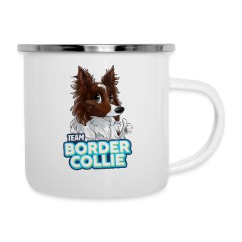 TEAM Border Collie Langhaar - Rot - Emaille-Tasse - Weiß - Rechts