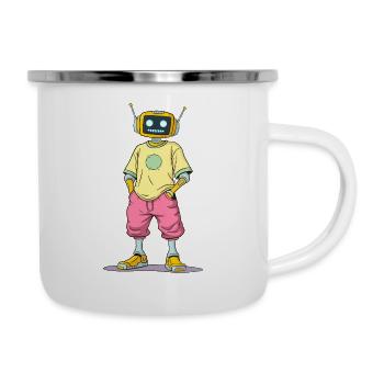 Bot rétro dans le streetwear - Tasse émaillée - blanc - Droite