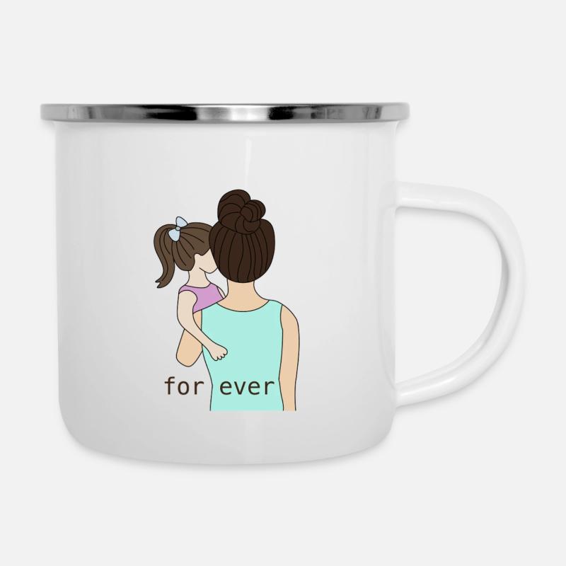 Forever Mom - Emaille-Tasse - Weiß