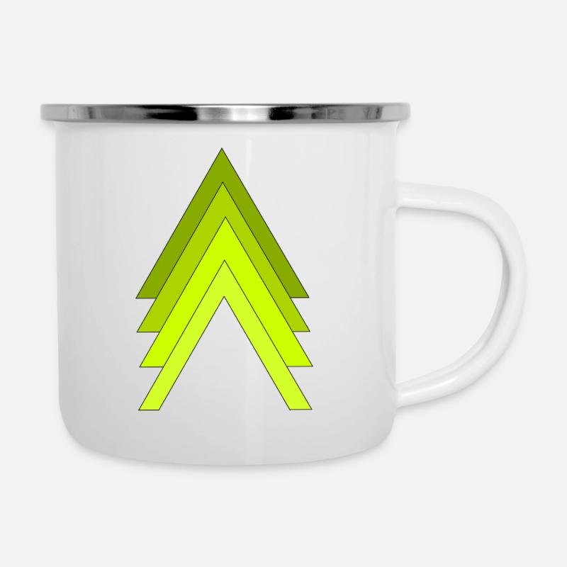 Neongrüne Pfeile - Emaille-Tasse - Weiß
