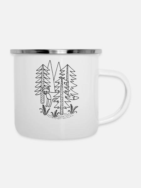 Foxi - Emaille-Tasse - Weiß