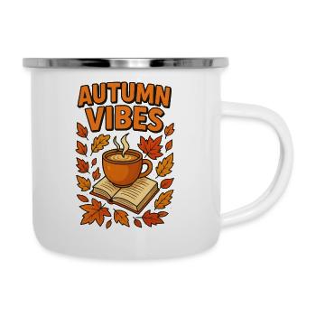 Autumn vibes coffee and book - Camper Mug - white - Right