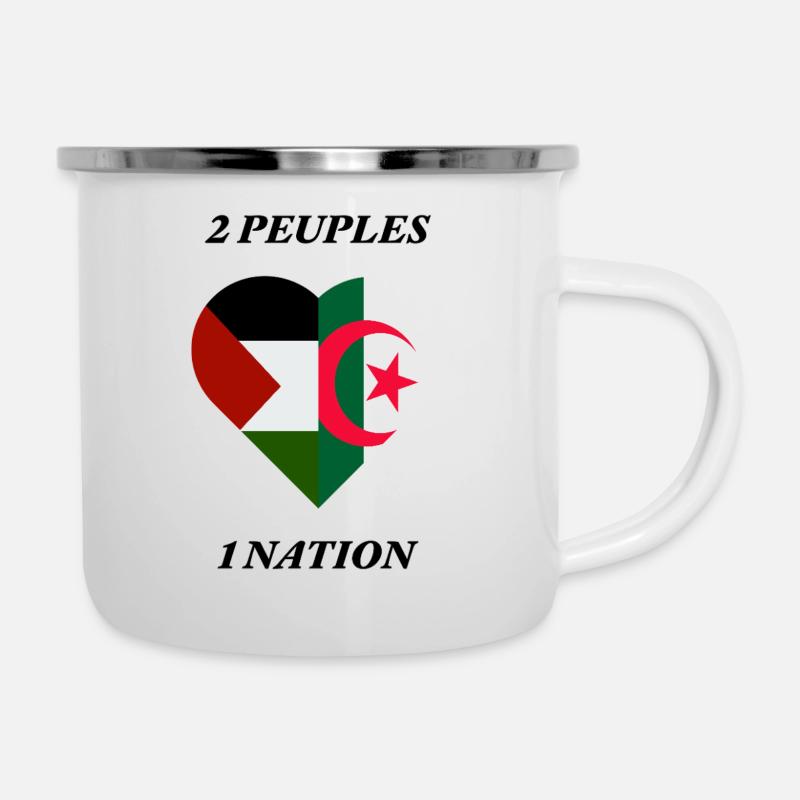 FRATERNITÉ_ALGÉRIE_PALESTINE - Emaille-Tasse - Weiß
