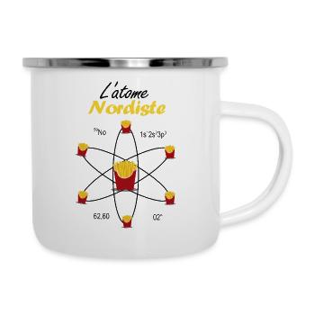 Cadeau Atome Nordiste Fierté Ch'ti Science Emblème - Tasse émaillée - blanc - Droite