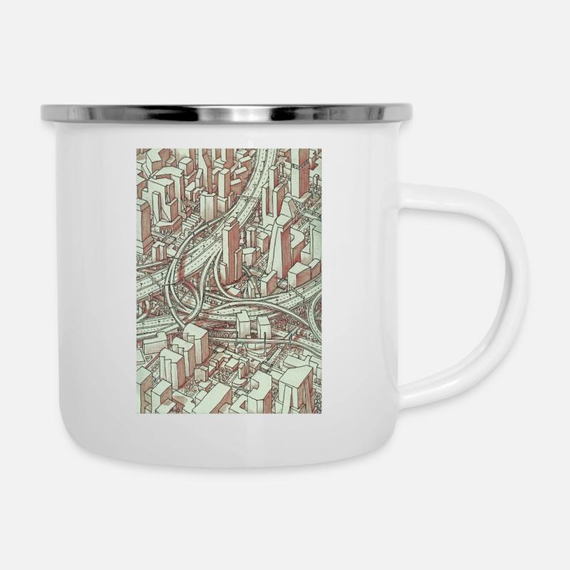 Wireframe Intersection - Camper Mug - white