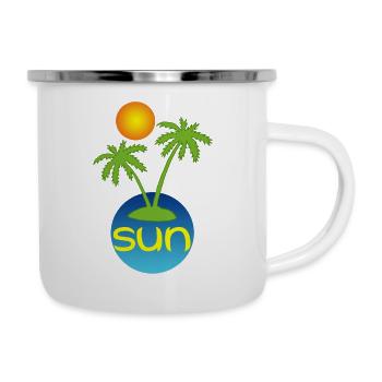 Paradies in der Sonne - Emaille-Tasse - Weiß - Rechts