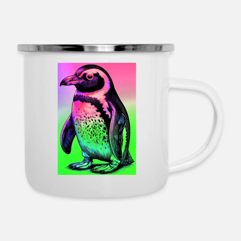 pingouin - Tasse émaillée - blanc