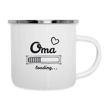 Oma loading - du wirst Oma - Emaille-Tasse - Weiß - Rechts