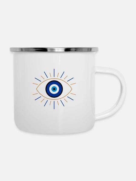Nazar - Emaille-Tasse - Weiß