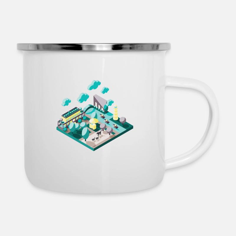 Ein Tag im Park - Emaille-Tasse - Weiß